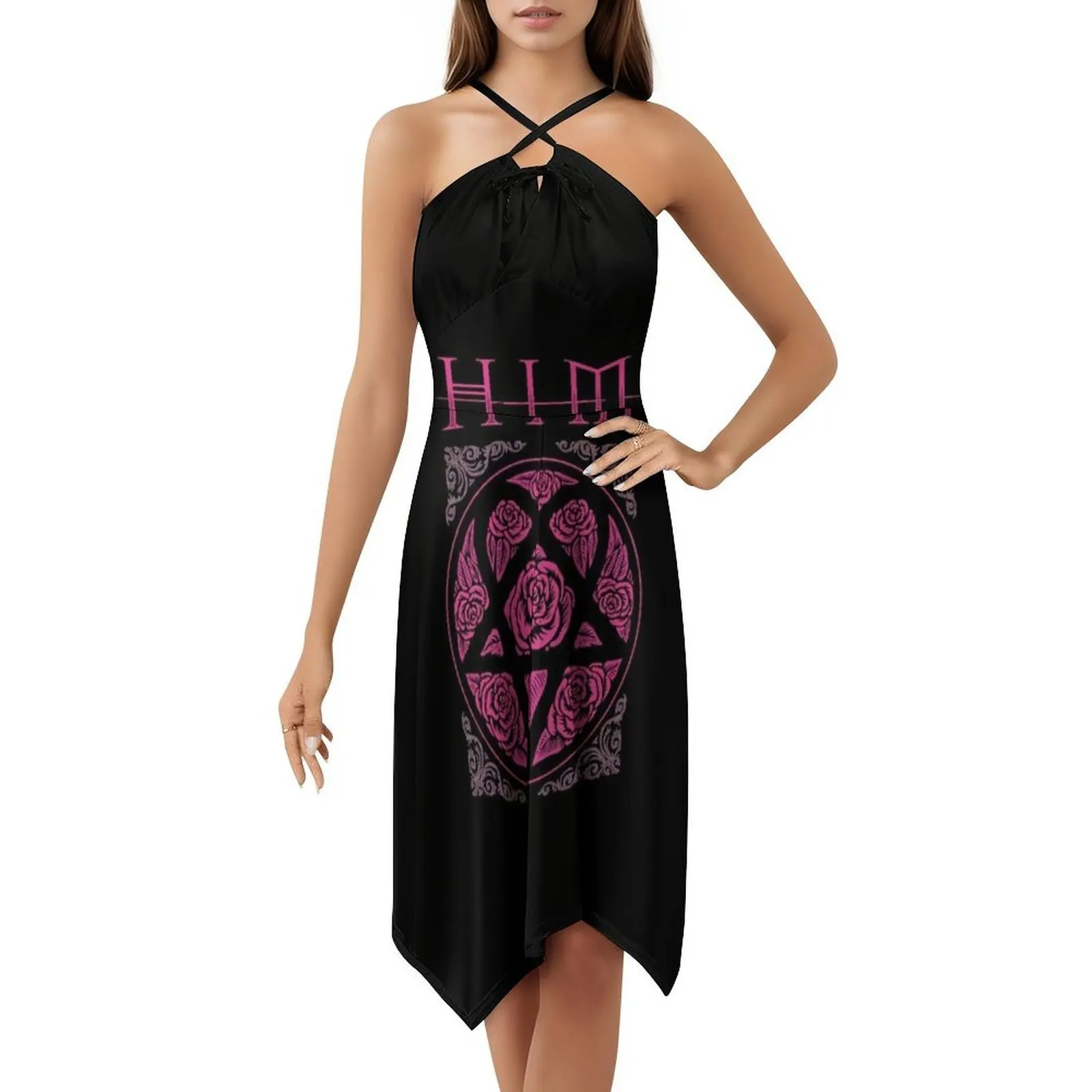 فستان حفلات أنيق للنساء من Him Band فستان على شكل حرف a مع خيارات قصيرة/طويلة/بدون أكمام فستان سهرة للنساء #5