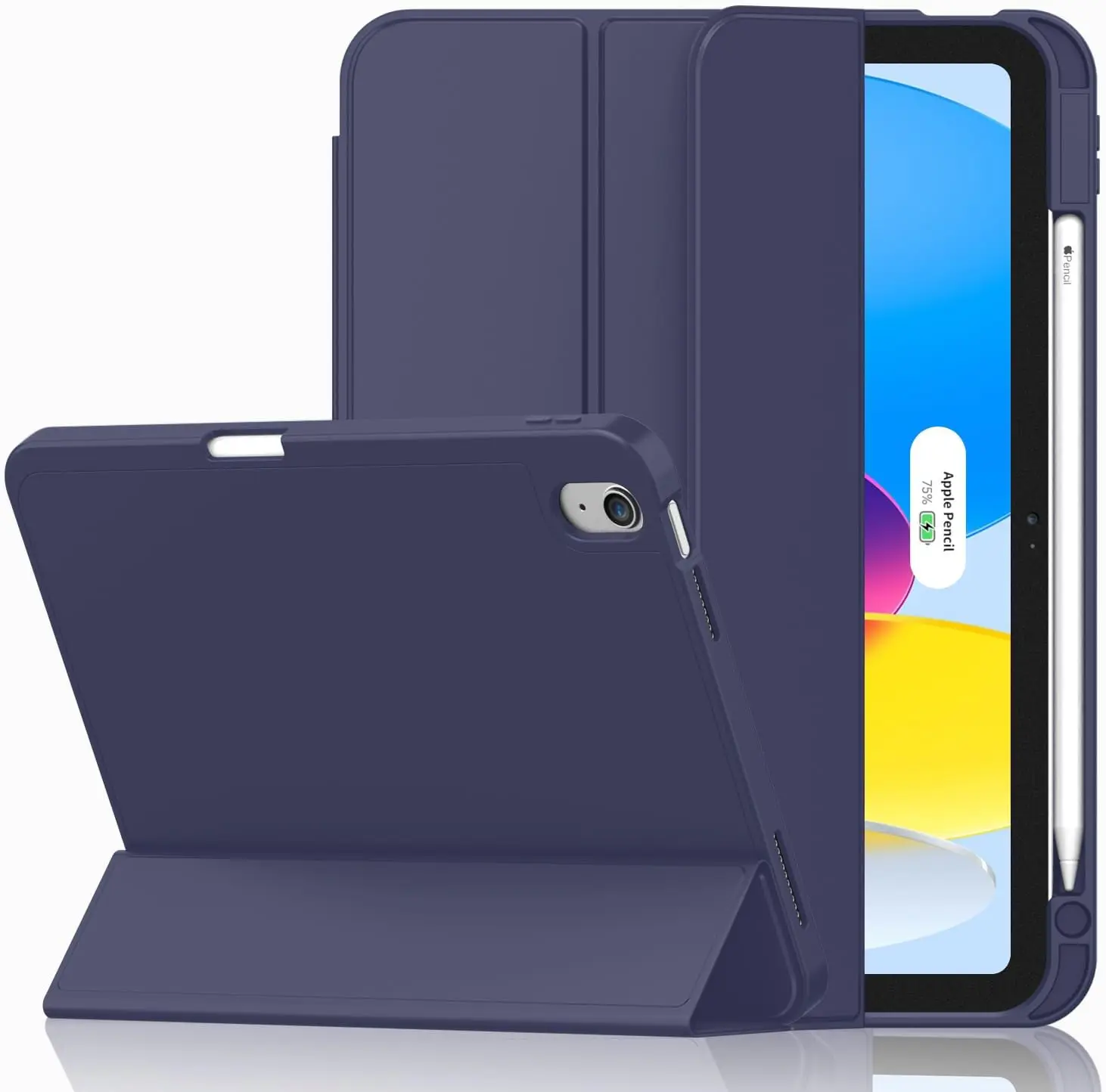 

Чехол для iPad (A16)/iPad 10-го поколения [11 дюймов, 2025/10,9 дюймов 2022], смарт-чехол с тройной подставкой и держателем для карандашей и мягким ТПУ