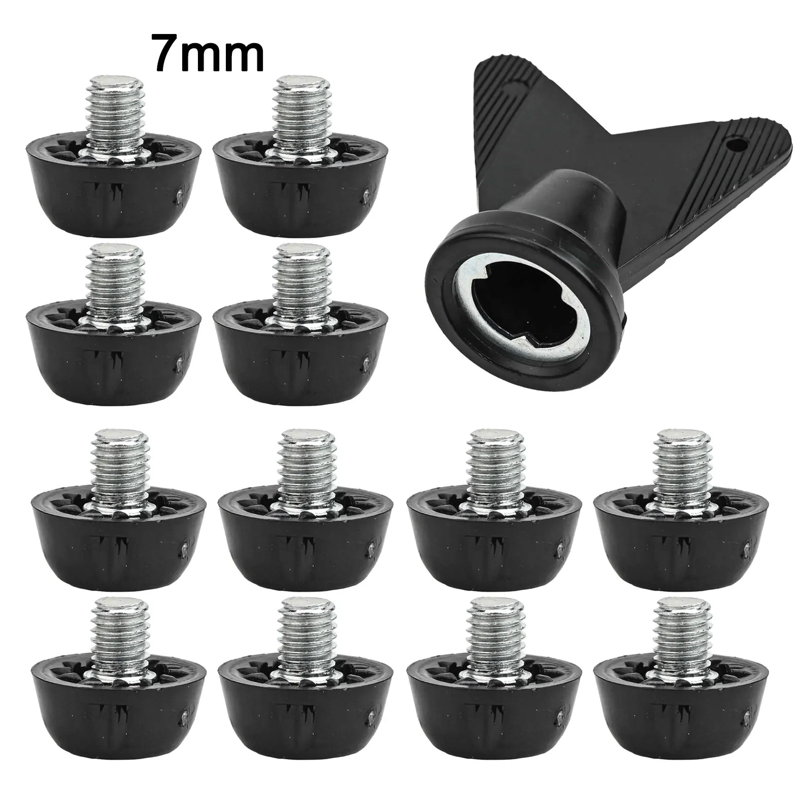 

For Sports Performance Black Football Boot Studs Non-slip Footwear Hiking Shoe Accessories Easy Installation Wrench