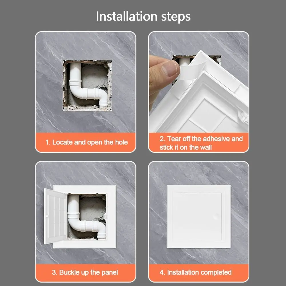 New Self-adhesive Access Panel Door Plastic Press-type Inspection Hole White Access Hatch Cover Doors Wall Ceiling