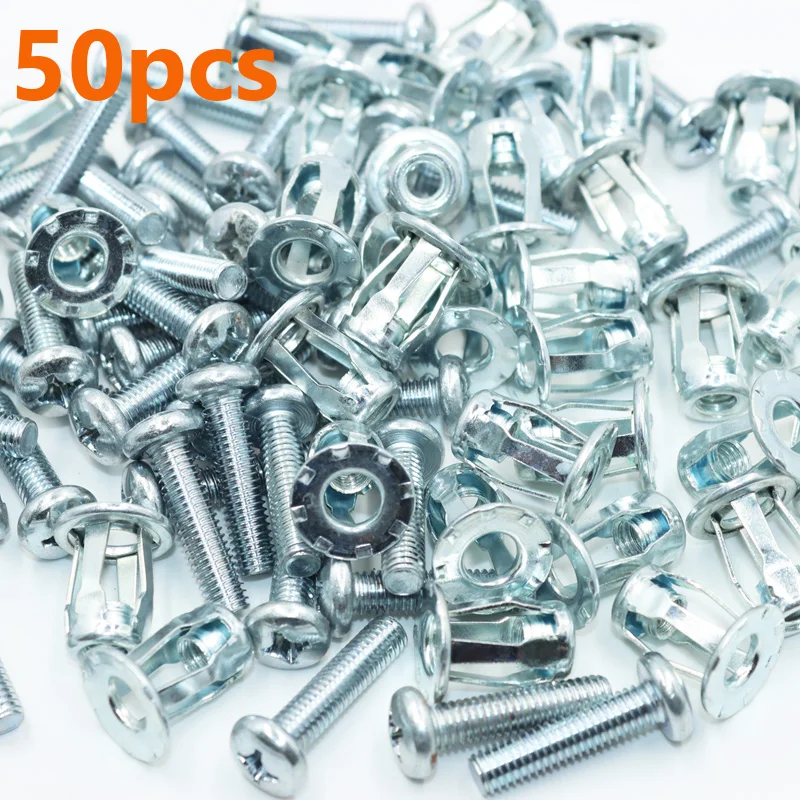 50p Jack Nut Screw Anchor Petal Expansion Plug for Curtain Expansion Clamp Petal Rivet Lock Bolt Board Wall Car License Rivetnut