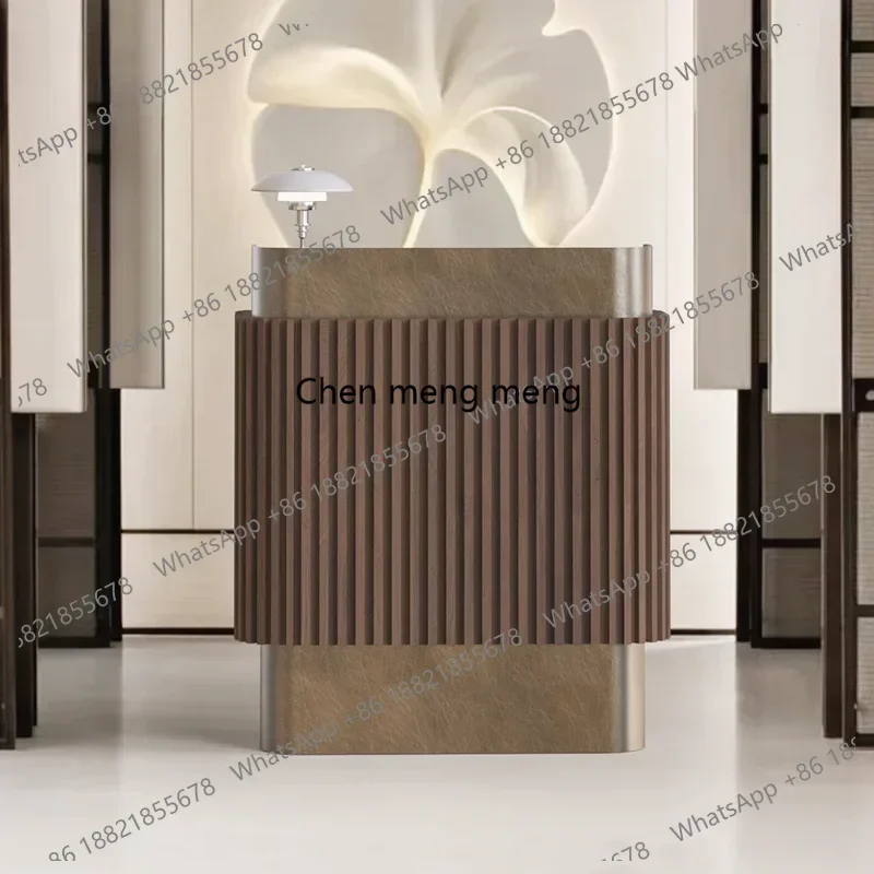 CC182  Office podium 70 100 cm Modern reception desk Welcome desk Stainless steel checkout page Customer center reception counte