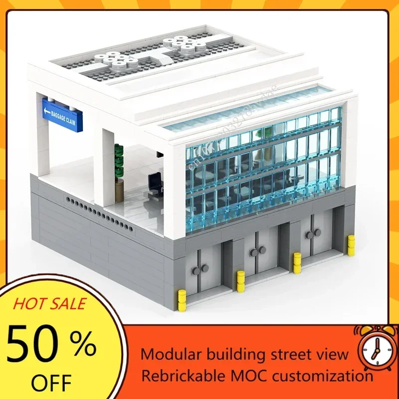 17000 + ชิ้นสนามบิน Modular Custom MOC Creative street view สถาปัตยกรรมการศึกษาประกอบปริศนาประกอบวันเกิด Xmas ของเล่นของขวัญ
