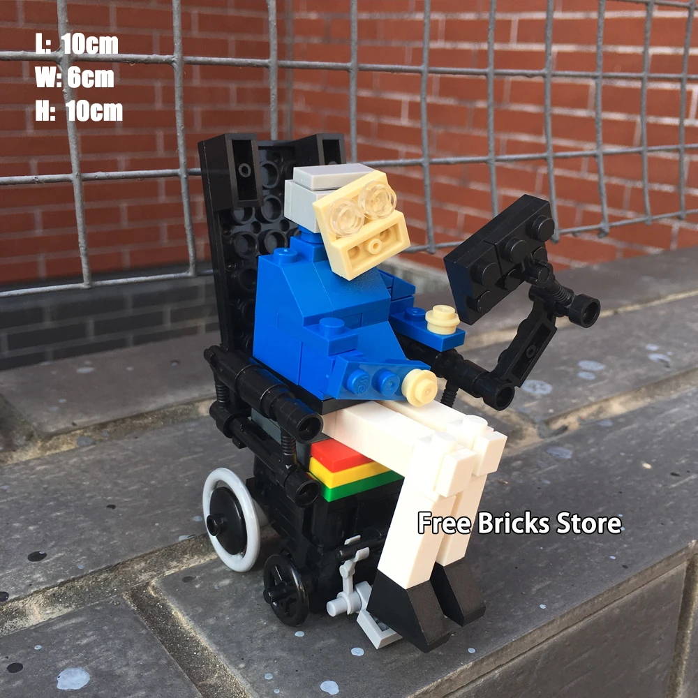 120+pcs MOC Set DIY Stephen Hawking Scientist Character Creative Collection Educational Model Building Blocks Toys Bricks Bag