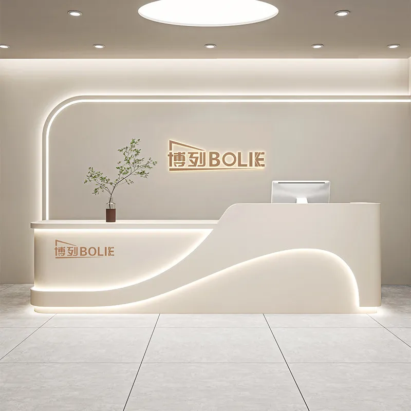 

Led Lights Led Luxury Reception Desks Company Executive Restaurant Design Reception Desks Industrial Mostrador Office Furniture