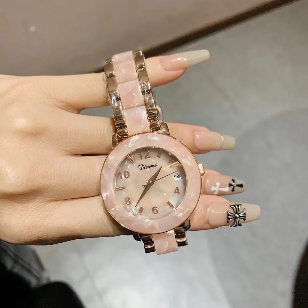 Leopard Resin Bracelet Neutral Women Casual Watches Fashion Calendar Quartz Wrist watch Analog Water Resistance Clock Relogios