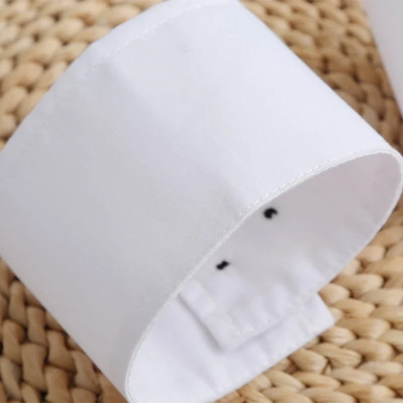 여성 셔츠용 정장 스타일 검정 단추 손목 가짜 커프스 탈부착 가능한 장식용 짧은 가짜 플레어 소매