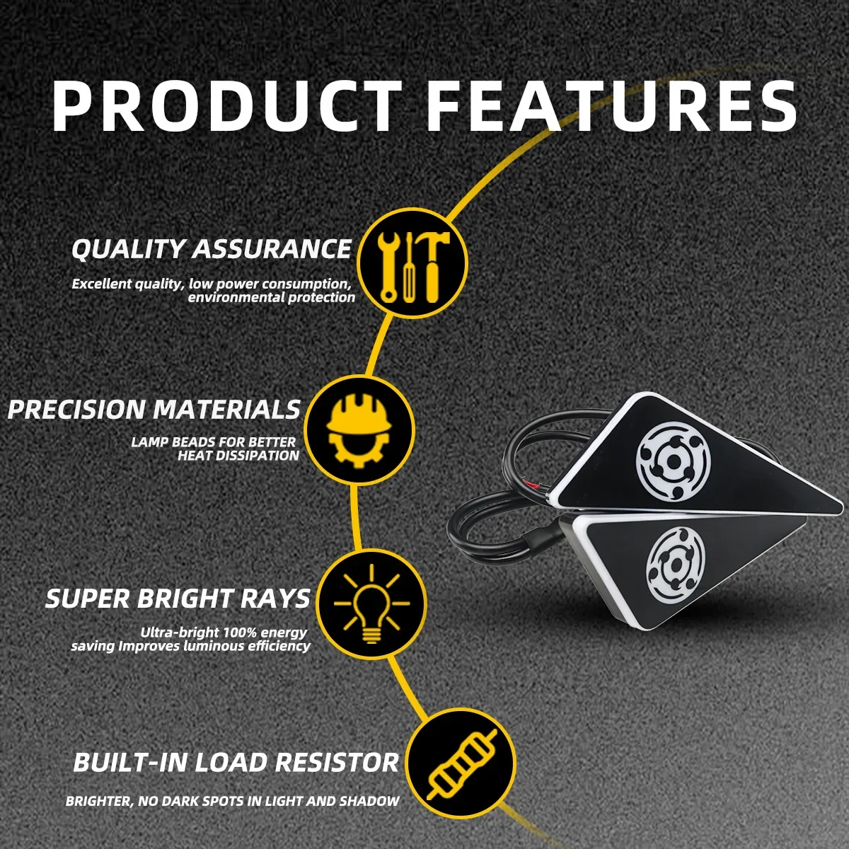 2 قطعة دراجة نارية LED الدورية أضواء سيارة ديكور مصابيح لوحة ترخيص الفرامل إشارة مثلث النسر أضواء JDM وزارة الدفاع الضوء الأحمر 12 فولت