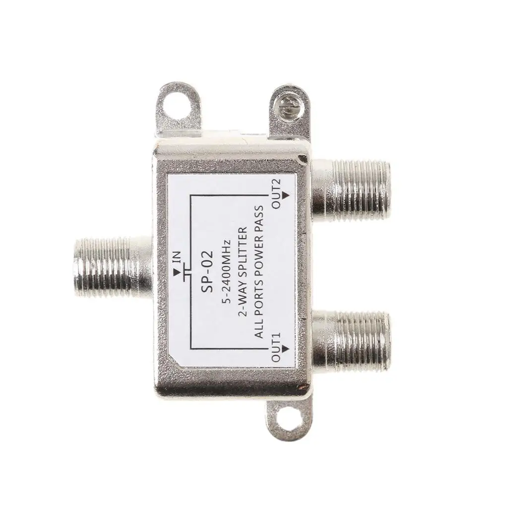 Signal Antenna Coaxial Splitter 2 Way TV Splitter for Cable TV Distribution and Antenna Use
