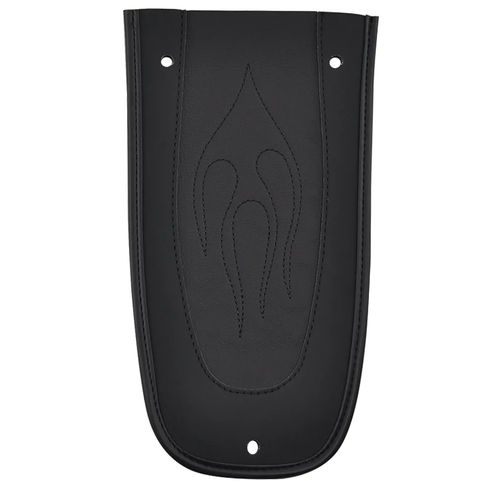 Motorcycle Flame Stitch Leather Rear Fender Bib Cover Pad Solor Seat Sticker For Harley Touring Electra Road Street Glide 96-18