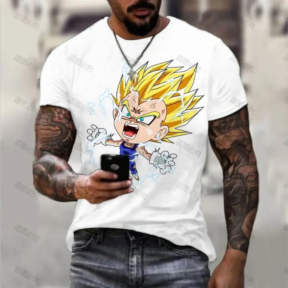 Tops Anime Printed T-shirt Dragon Ball Z Men's 2023 Tshirt Short Sleeve Goku Children's Gym Fashion Clothes Vegeta High Quality