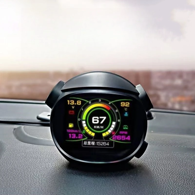head-up display, multi-function driving computer detection, modification, general LCD speed, OBD water temperature meter