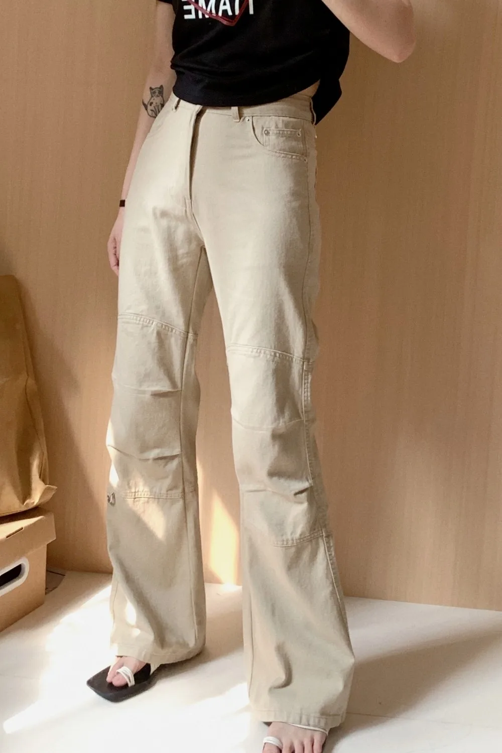 ZHISILAO New High Waist Flare Jeans Women Pocket Khaki Full Length Dneim Pants Chic Streetwear Spring Summer 2024 Jeans