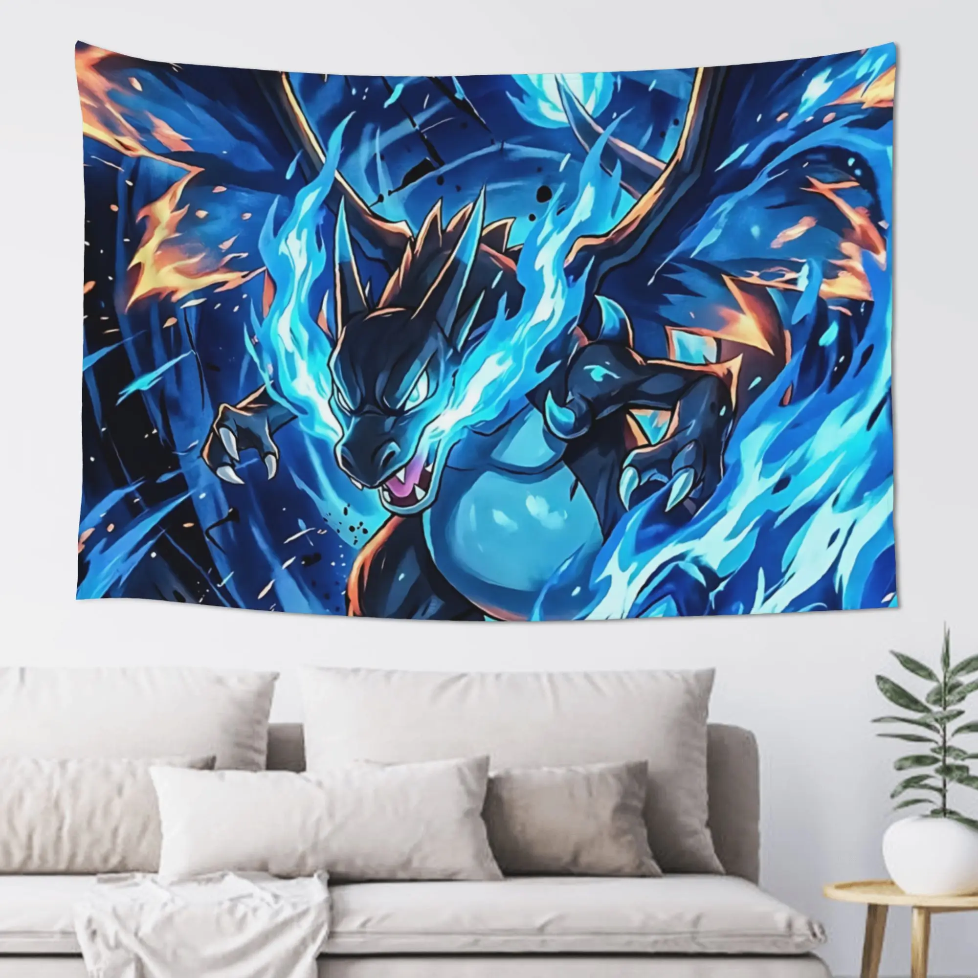 tapecaria-personalizada-pokemon-mega-charizard-x-cutecore-manta-de-parede-itens-de-decoracao-para-casa-decoracoes-de-parede