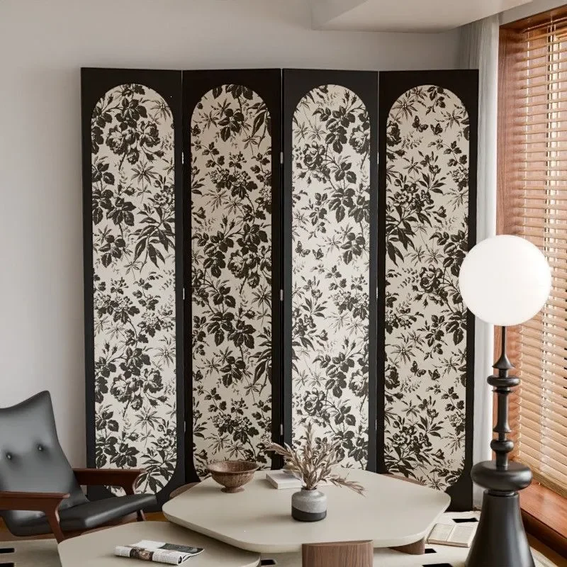 French Style Floral Premium Screen Partition for Living Room Dining Room Sofa Background Wall Homestay Entrance Mobile