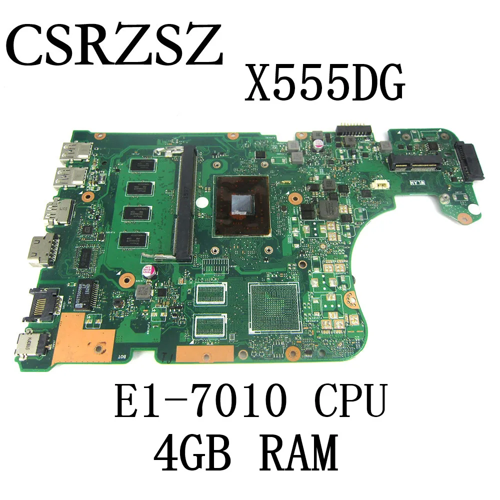 X555DG For Asus X555 X555D X555YA X555YI Laptop Motherboard with E1-7010 CPU 4GB RAM Mainboard