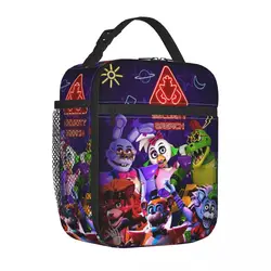 FNAFS Horror Reasoning Video Game Insulated Lunch Bag Cooler Bag  Lunch Container Large Tote Lunch Box Bento Pouch School Picnic