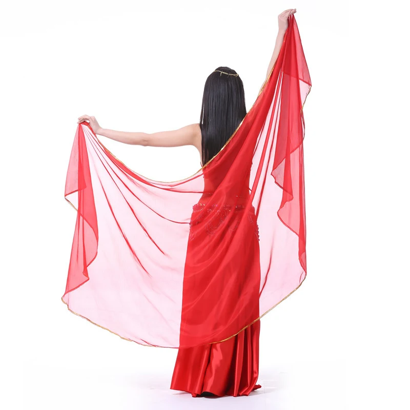 Belly Dance Accessories Women Veils Chiffon Scarf Light Shawl Veil Silk Semicircle Hand Thrown Suit Dance Performance Costume