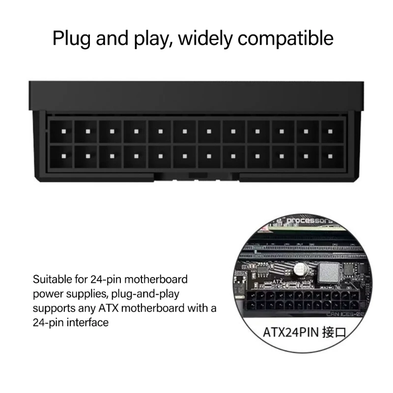 

Desktop PC ATX24 Pin 90 Degree Power Adapter Secure Connection Compactly Size Enhances Airflows Management