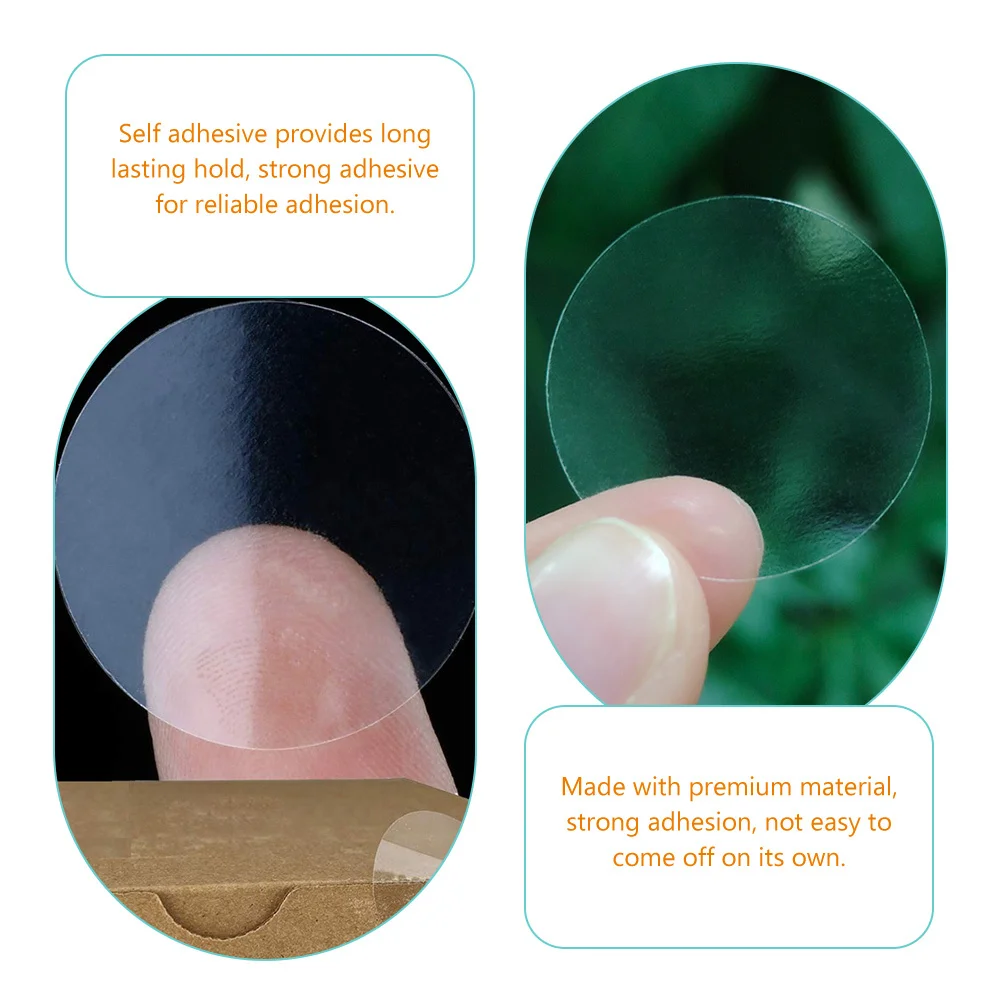 38mm Clear Stickers High Durability Envelope Tab Sealer Retail Package Self Adhesive Label Strong Hold Clear Stickers