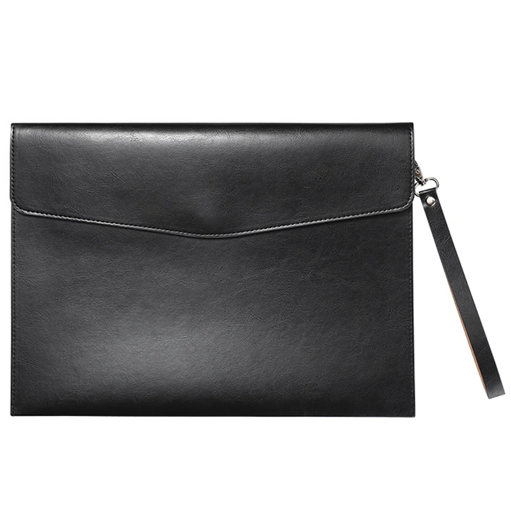 A4 Document File Organizer PU Folder Waterproof Stylish Portable Business Office Use Document Pouch PU Folder