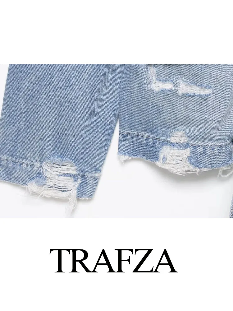 

TRAFZA Women Autumn Long Sleeves Lapel With Pockets Belted Causal Loose Jacket Woman New Fashion Zipper Single-Breasted Coats