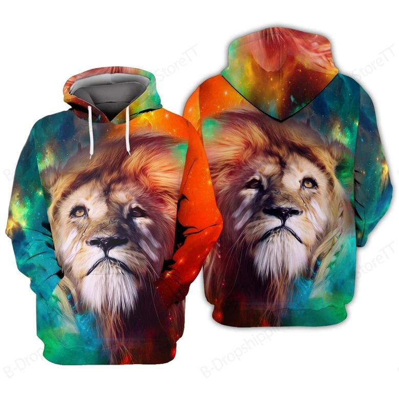 Lion Cross 3D Print Hoodie Men Women Fashion Jesus Faith Hoodie Sweatshirt Autumn Winter Coat Unisex Tracksuit Mens Clothng Teen