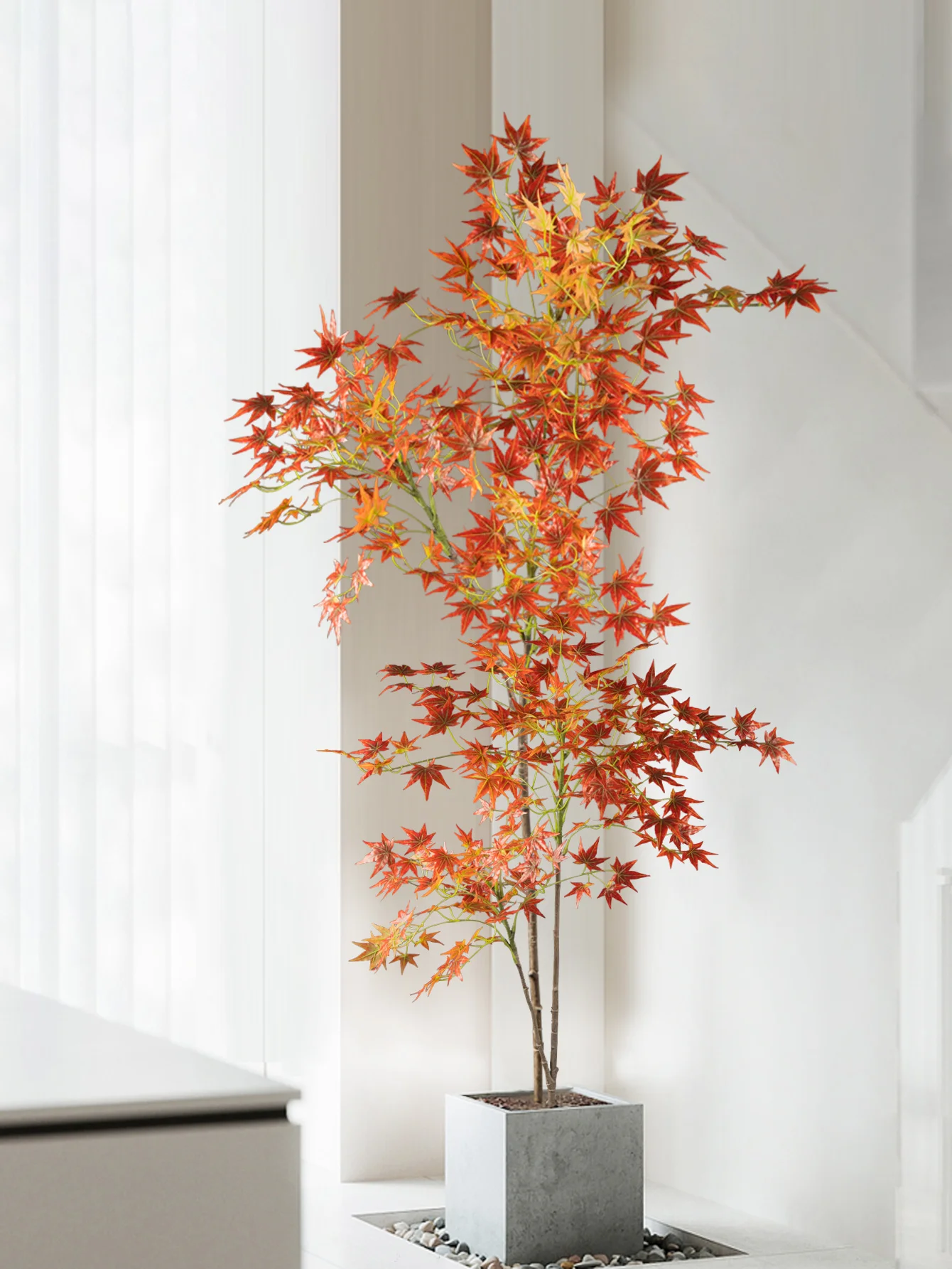 70–140 cm künstlicher Ahornbaum, gefälschte japanische Pflanzen, hoher Ahornzweig, Seidenhuhnklaue, Ahornblätter für Zuhause, Garten, Raumdekoration – Detail 10