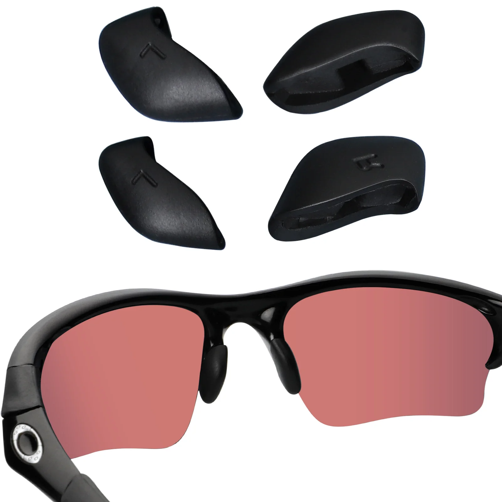 E.O.S Silicon Rubber Replacement Black Nose Pads for Oakley Flak Jacket,Flak Jacket Vented,Flak Jacket XLJ Frame Multi-Options