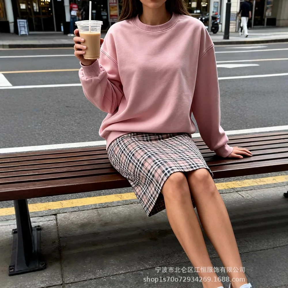 Damska bluza sportowa z cienkiego aksamitu z okrągłym dekoltem, idealna na jesień i zimę, modna, jednolita, do biegania na świeżym powietrzu, wędrówek, na co dzień, do biura, casualowa bluzka z okrągłym dekoltem.