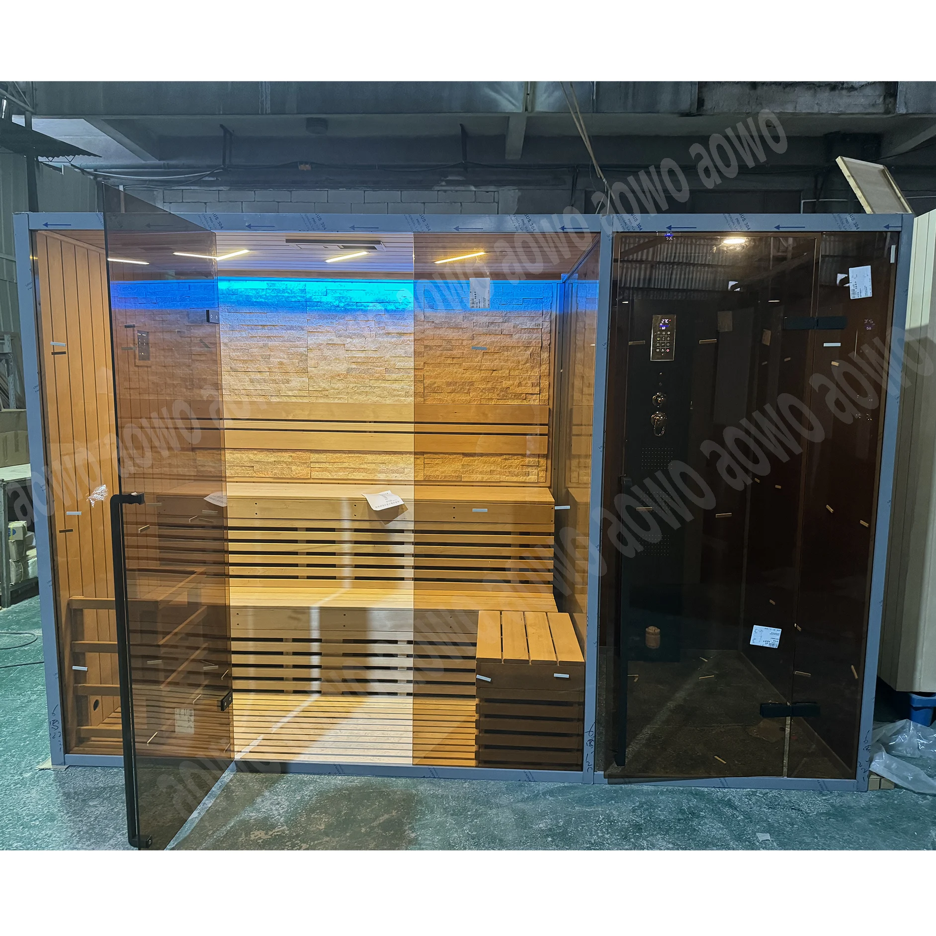 Coffee Color Prefabricated Wet Steam And Dry Sauna