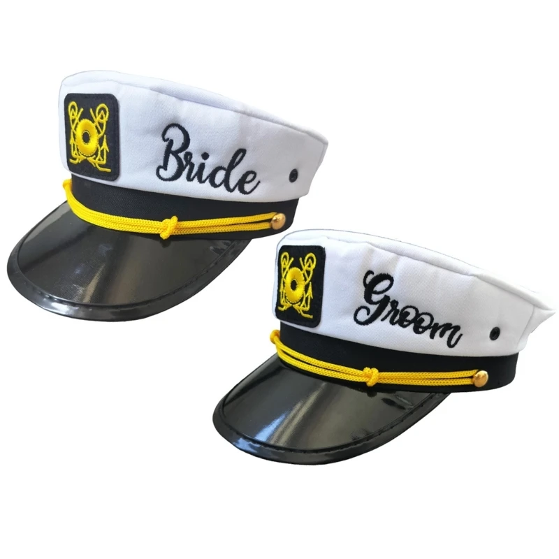 Bridal Shower Hat Wedding Bride Accessories Nautic Captain Hat for Theme Party