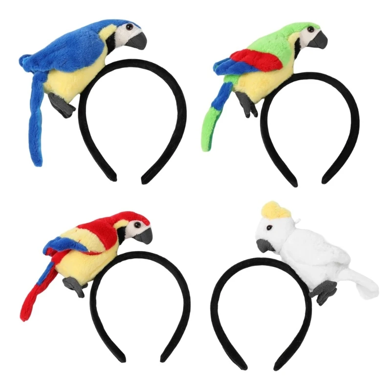 3D Parrot Hairbands Photo Booth Props Eye-catching Headband Party Headpiece Fun Headband for Music Festival Drop shipping