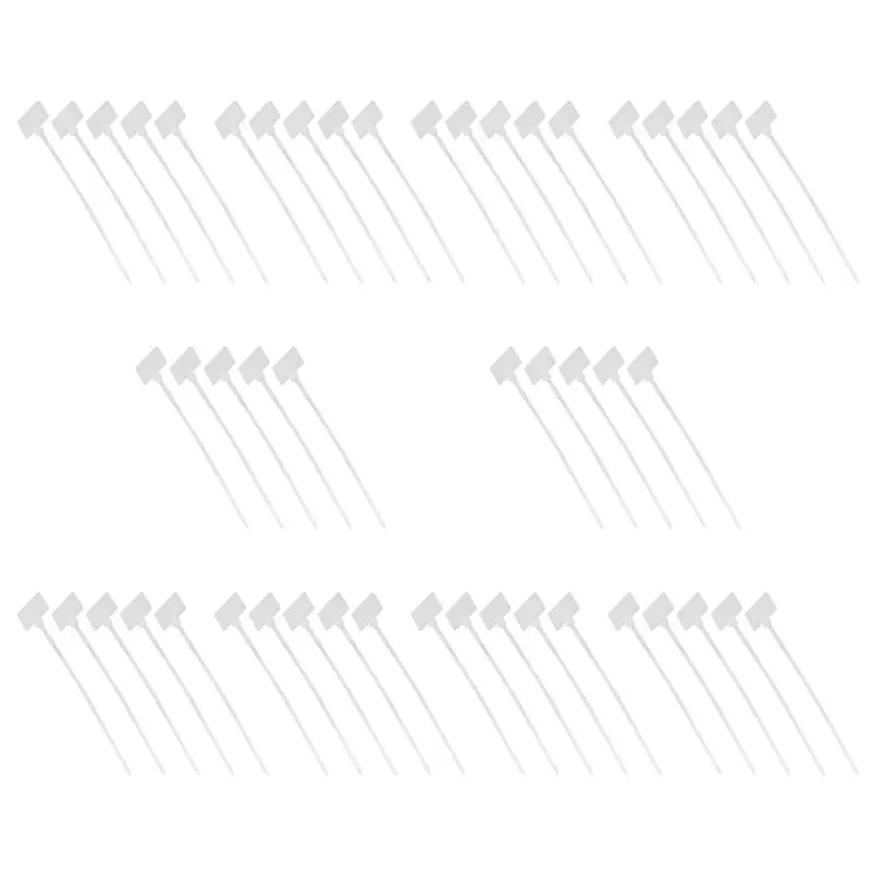 BAAR-50Pcs Nylon Cable Tie Label Self-Locking Network Zipper Trim Wrap Ring Line Label
