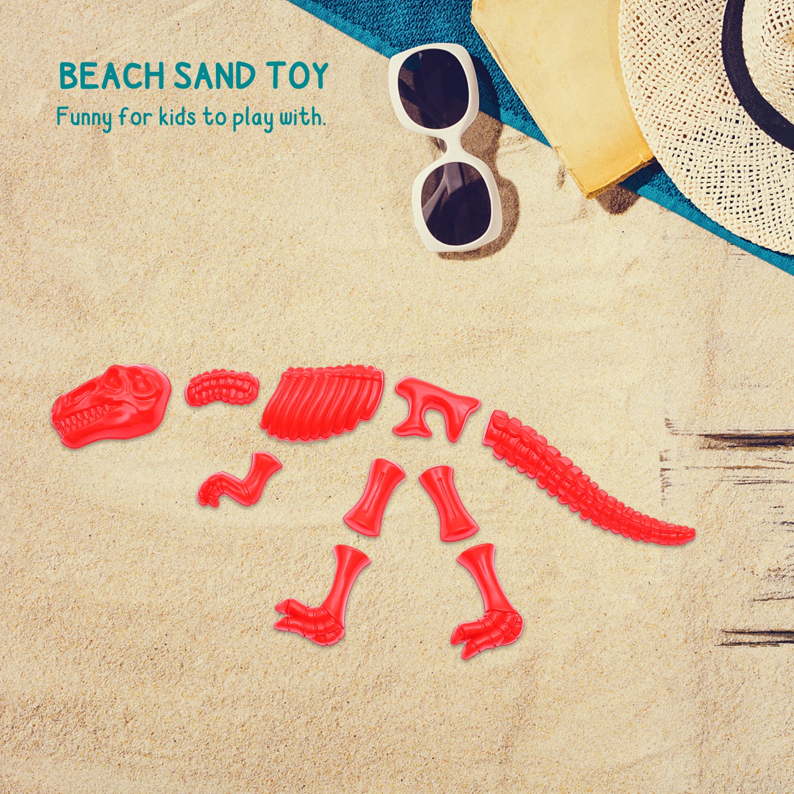 Modèle de sable dinosaure, jouets de plage, ensemble artisanal pour enfants, moules en plastique, petits dinosaures, bac à sable