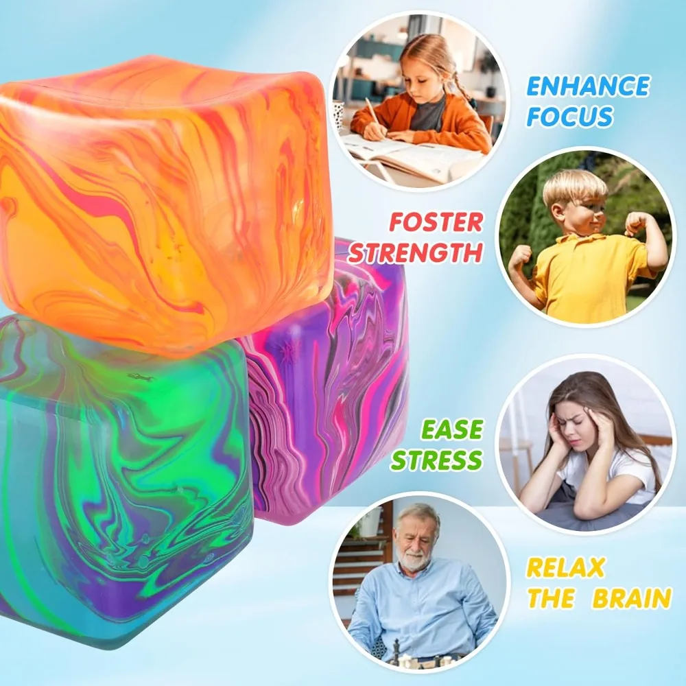 Taba Squishy Ice Cube Palline antistress Spremere giocattoli per bambini Adulti Giocattoli sensoriali agitati per alleviare l'ansia, Bomboniere Regali