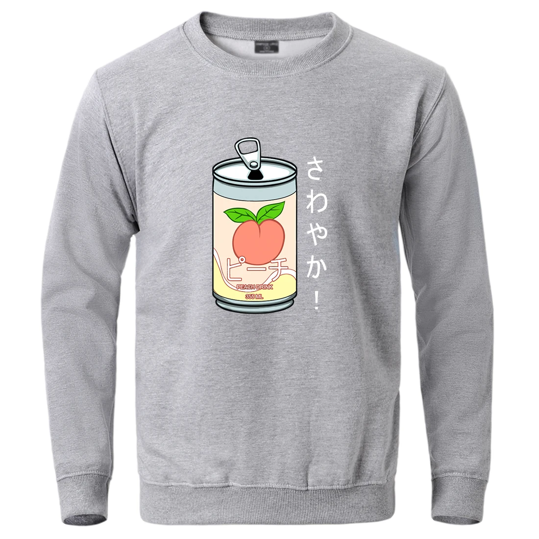 

Summer Peach-Flavored Drink In A Can Man Pullovers Fashion Fleece Sportswear Fashion Loose Tracksuit Harajuku Street Sweatwear