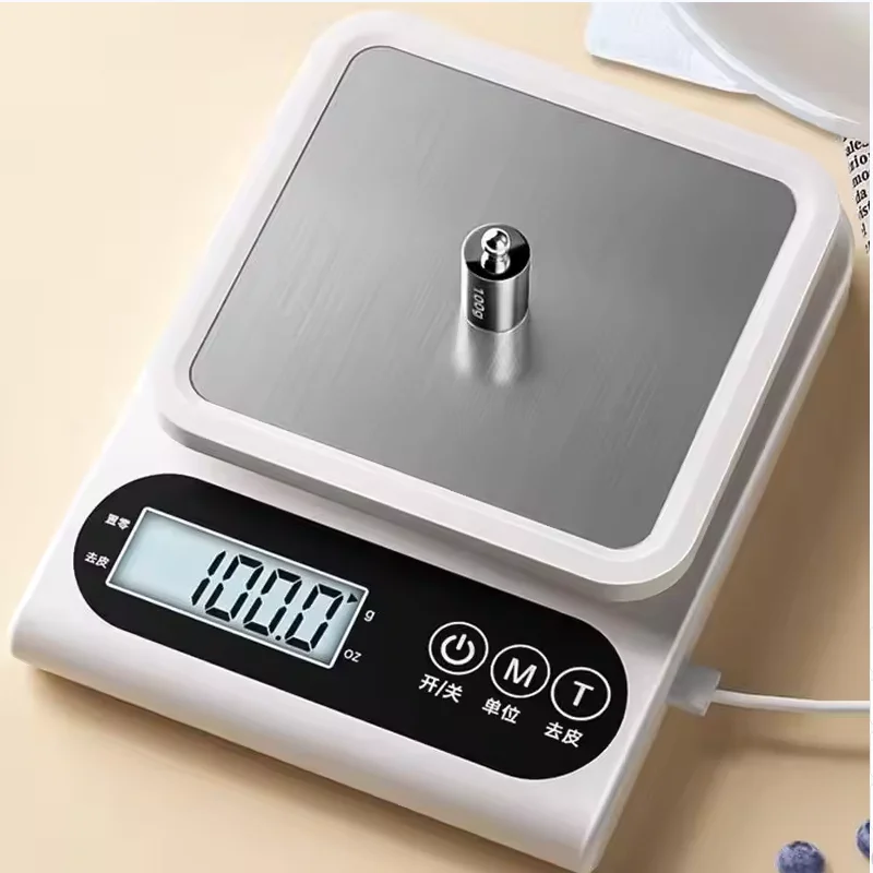 

Food Scale 10 Kilograms Digital Kitchen Scale Grams and Ounces 1g Precise Scale Easy to Clean Stainless Steel