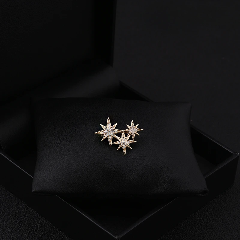 

Star Brooch Women's Versatile Suit Clothes Neckline Accessories Simple Graceful Corsage Anti-Exposure Collar Pins Jewelry 6133