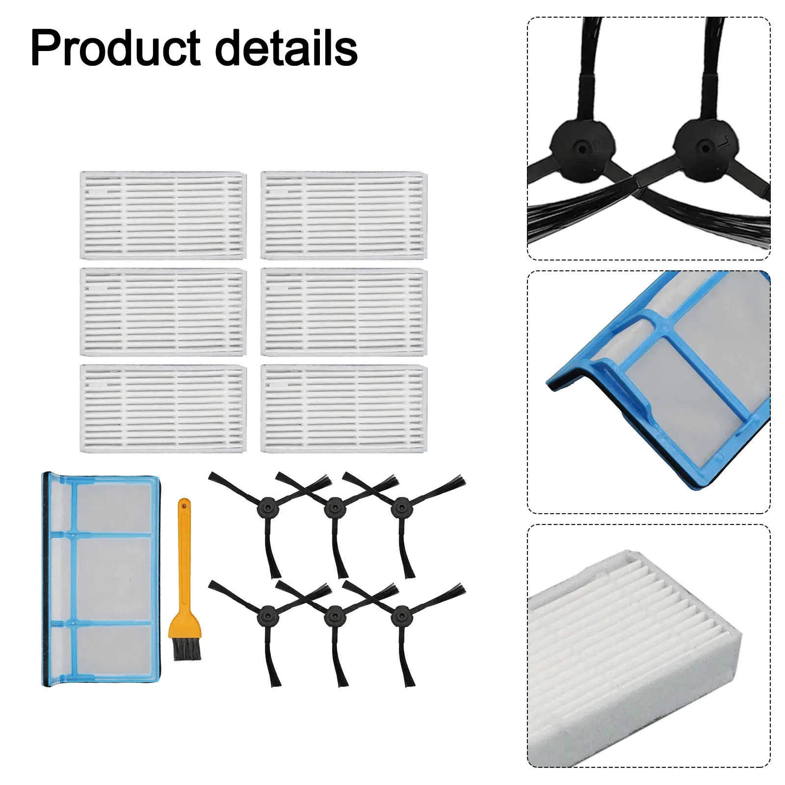 Vacuum Cleaner Filter Set For ILIFE For V3 For V3S V5 V5s Pro Models 1 Initial Filter And 6 Brushes For Improved Performance