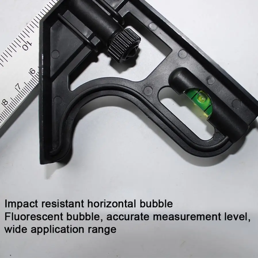 Professional 305mm Combination Square Angle Rulers with Bubble Level Adjustable Protractor Right Angle Ruler Measuring Tool