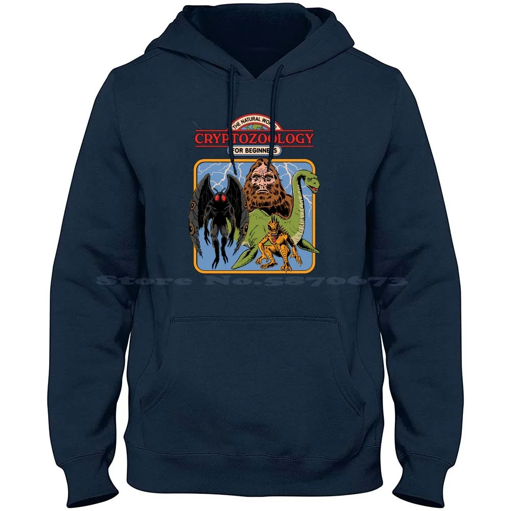 Cryptozoology For Beginners 100% Cotton Hoodie T Shirt 80S 70S Nostalgia Cryptids Mythological Creatures Bigfoot Loch Ness