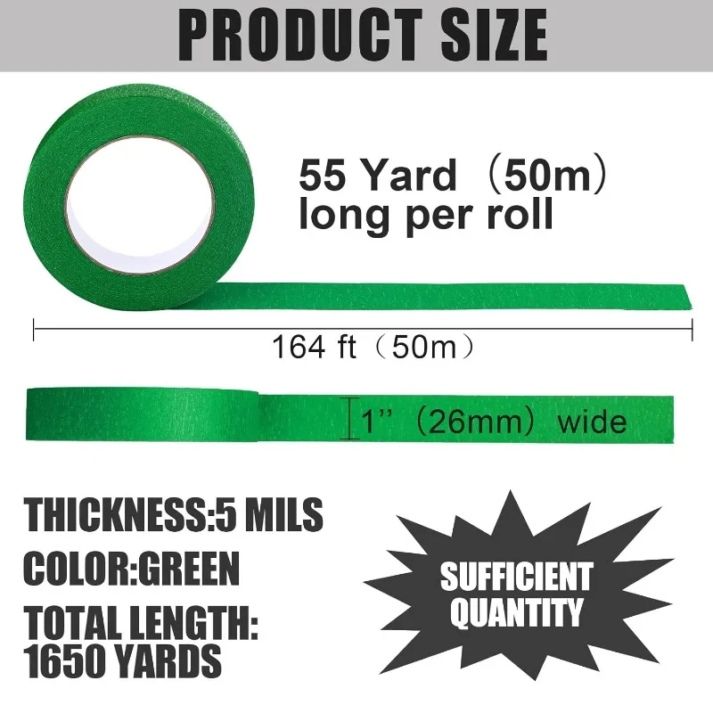 

2025 30 Pcs Painters Tape Masking Tape Bulk 1 Inch x 55 Yard Multi Surface Tape for Painting Labeling Packing Art Craft