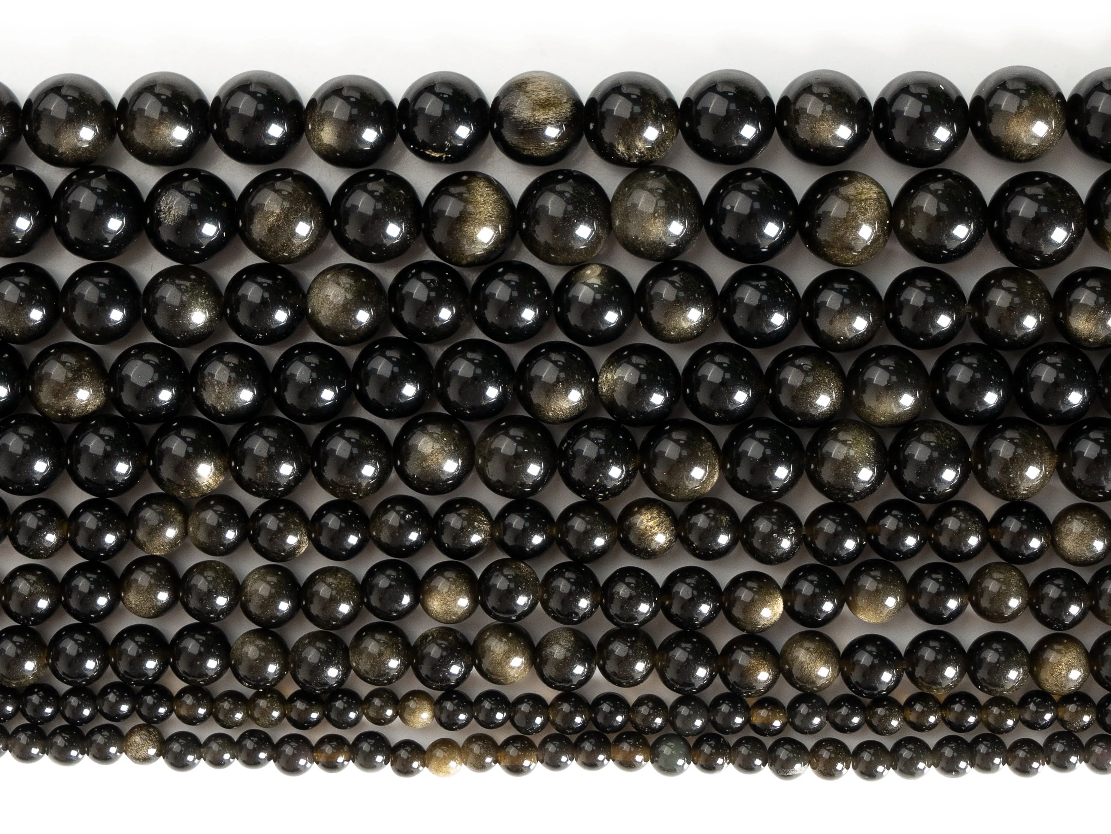 Genuine Natural Golden Obsidian Beads Grade A Gemstone Round Loose Beads 4/6/8/10mm for DIY Jewelry Making