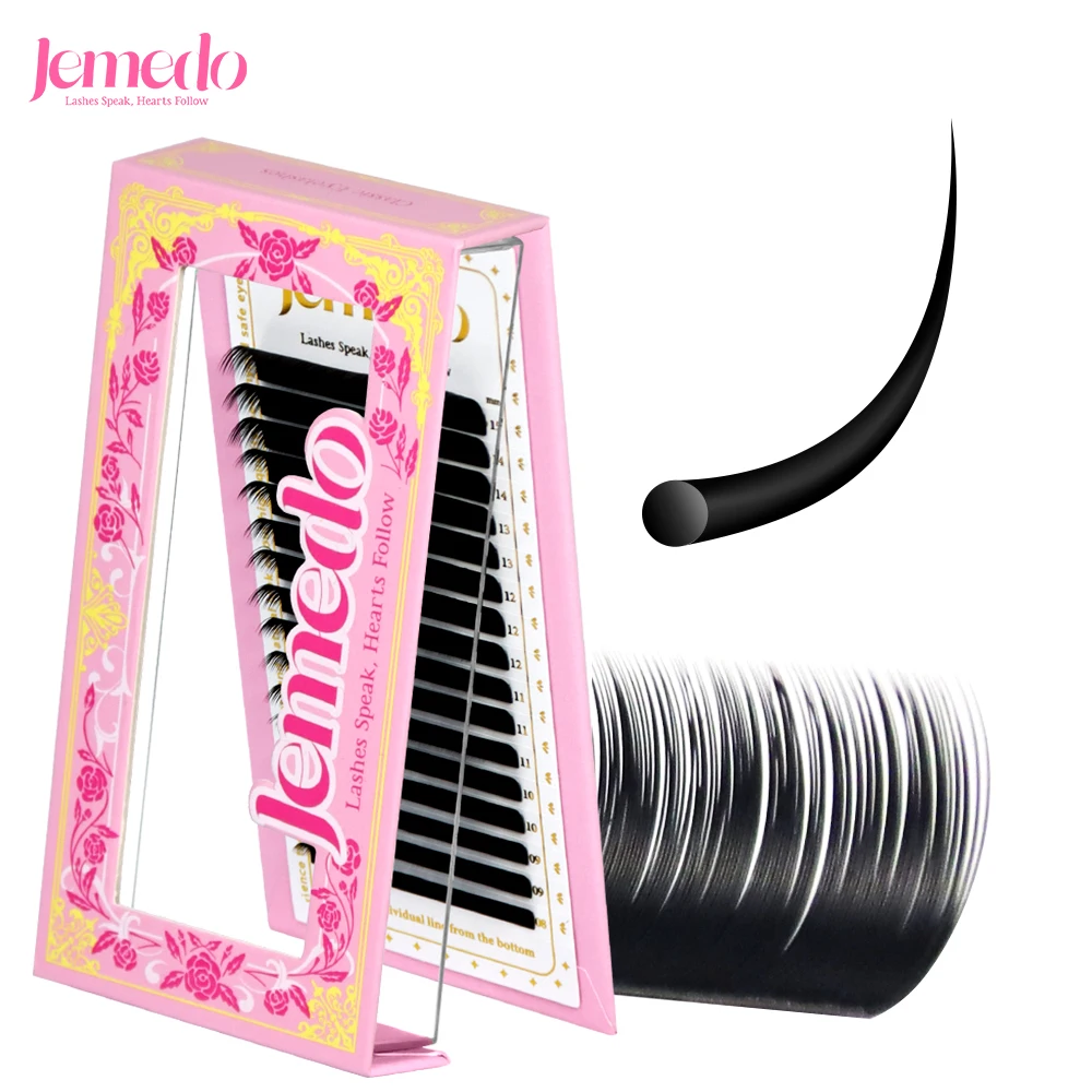 JEMEDO 16Rows Individual Extensions B/C/D Curl Eyelash Classic False Cilio Natural Soft Mink Lashes High Quality Matte Eyelashes