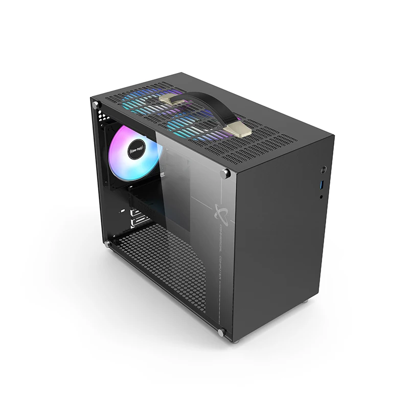 POWER TRAIN X-GAMERX X100 Case for Desktop, MINI Portable with Side Ventilation for Carrying, MATX Desktop Case