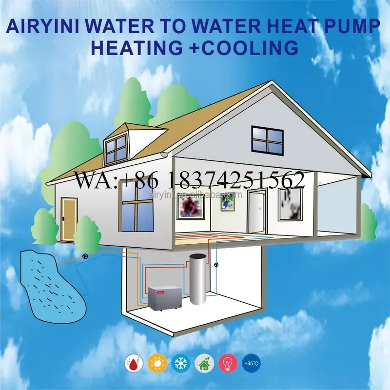 Wmwmnu for Smart Geothermal Heating Cooling System Ground Source Monoblock Water to Water Inverter Heat Pump Water Heater for