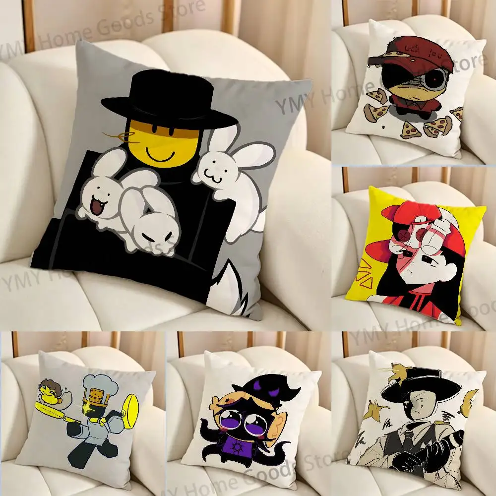Cartoon Anime cute Guest1337 F-Forsaken Print Throw Pillow Cover Square Cushion Case for Living Room Bedroom Decor