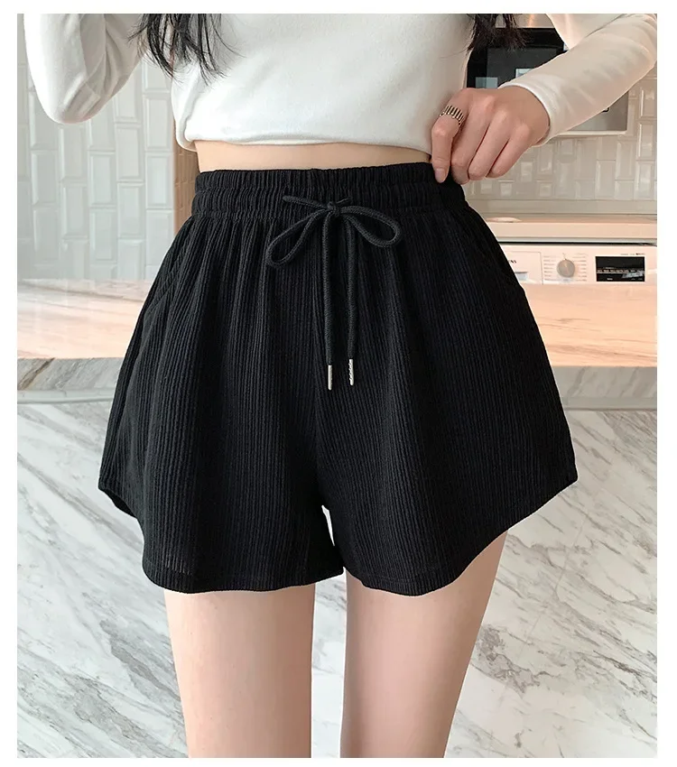 Celana Ort Kaki Lurus Pinggang Tinggi Pakaian Luar Tipis Musim Panas Wanita Celana Olahraga Kasual Celana Kaki Lebar A-Line Pelangsing Serbaguna