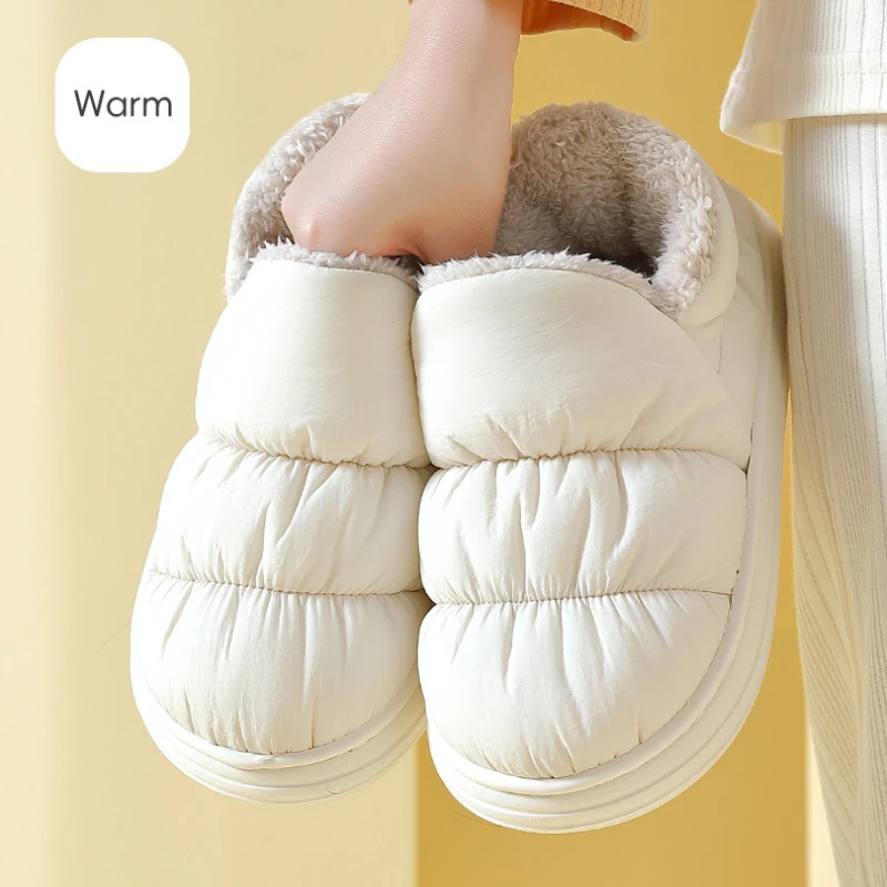 Home Slipper Women Fuzzy Winter Warm Plush Indoor Floor Non Slip Men Male House Shoes Female Footwear Waterproof 2024 New In